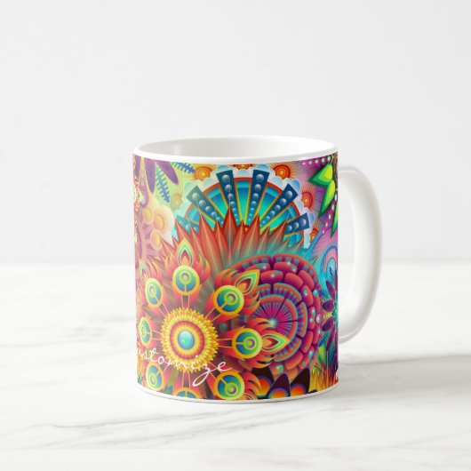 Hippie Groovy Techno Psychedelic Thunder_Cove Kaffeetasse (VorderseiteRechts)