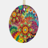 Hippie Groovy Techno Psychedelic Thunder_Cove Keramik Ornament (Rechts)