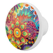 Hippie Groovy Techno Psychedelic Thunder_Cove Keramikknauf (Rechts)