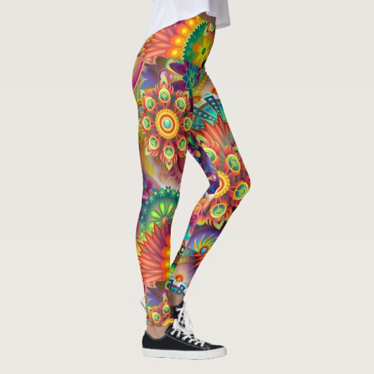 Hippie Groovy Techno Psychedelic Thunder_Cove Leggings (Rechts)