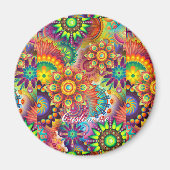 Hippie Groovy Techno Psychedelic Thunder_Cove Magnet (Vorne)