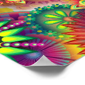 Hippie Groovy Techno Psychedelic Thunder_Cove Poster (Ecke)