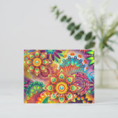 Hippie Groovy Techno Psychedelic Thunder_Cove Postkarte (Stehend Vorderseite)