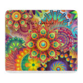 Hippie Groovy Techno Psychedelic Thunder_Cove Schneidebrett (Vorderseite)