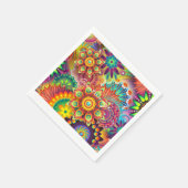 Hippie Groovy Techno Psychedelic Thunder_Cove Serviette (Ecke)