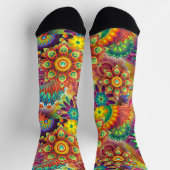 Hippie Groovy Techno Psychedelic Thunder_Cove Socken (Oben)