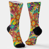Hippie Groovy Techno Psychedelic Thunder_Cove Socken (Gewinkelt)