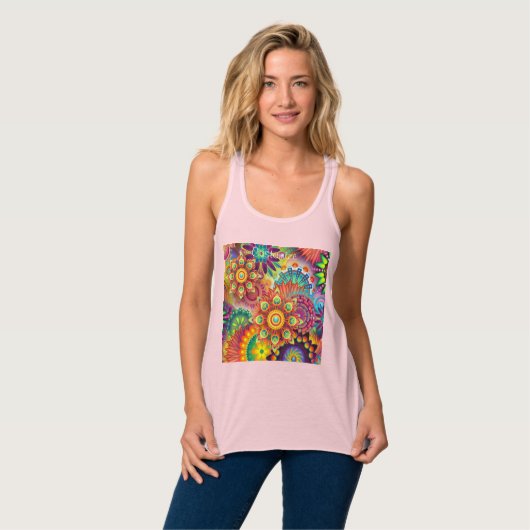 Hippie Groovy Techno Psychedelic Thunder_Cove Tank Top (Vorderseite Vollansicht)