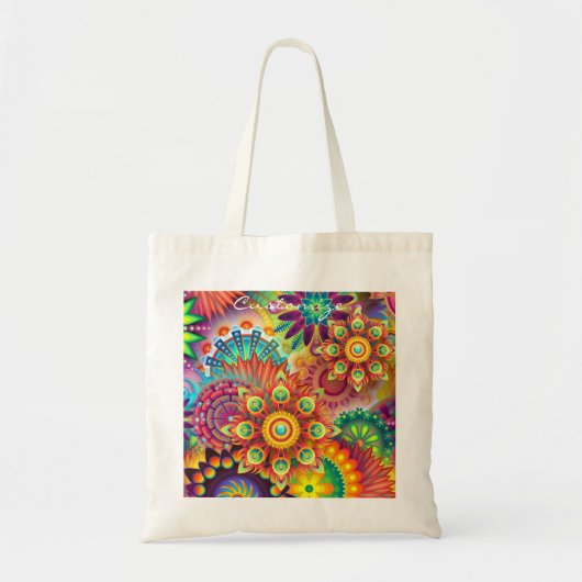 Hippie Groovy Techno Psychedelic Thunder_Cove Tragetasche (Vorne)