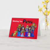 Hippie Group Groovy Christmas Card Karte (Gelbe Blume)