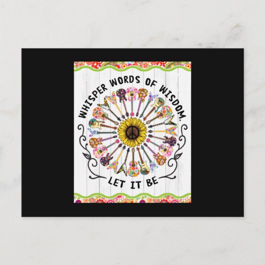 Hippie Guitar Postkarte (Vorderseite)