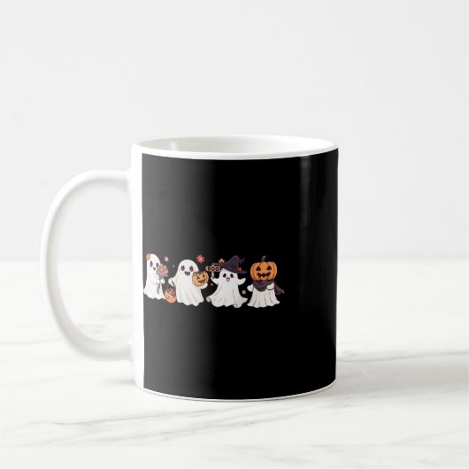 Hippie Halloween Cute Ghost Boo Spooky Season Pump Kaffeetasse (Links)