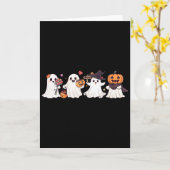 Hippie Halloween Cute Ghost Boo Spooky Season Pump Karte (Gelbe Blume)