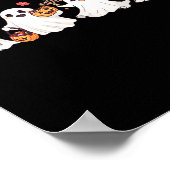 Hippie Halloween Cute Ghost Boo Spooky Season Pump Poster (Ecke)