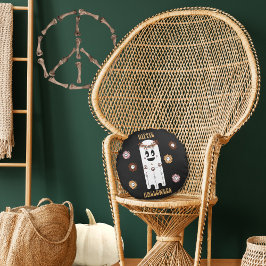 Hippie Halloween Ghost Round Pillow Rundes Kissen