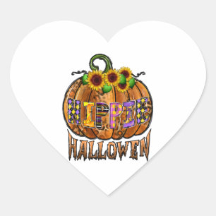 Hippie Halloween Herz-Aufkleber