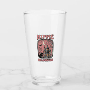 Hippie Halloween Katze Spukhaus Vintage Design_ Glas