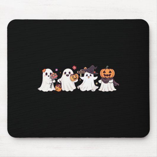 Hippie Halloween Niedlich Ghost Boo Spooky Saisonp Mousepad (Vorne)