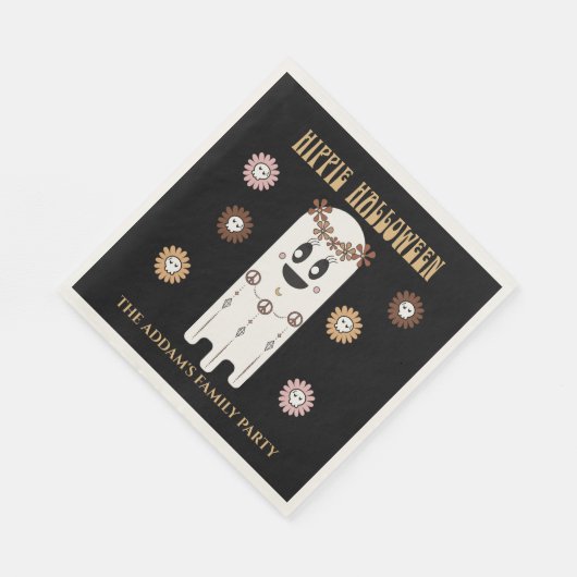 Hippie Halloween Niedlich Ghost Serviette (Ecke)