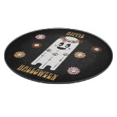 Hippie Halloween Niedlich Ghost und Skull Blume Schneidebrett (Ecke)