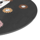 Hippie Halloween Niedlich Ghost und Skull Blume Schneidebrett (Ecke)