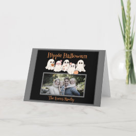 Hippie Halloween Niedliches Hippie-Ghosts-Foto gef Karte