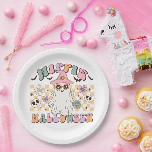 Hippie Halloween Pappteller (Party)