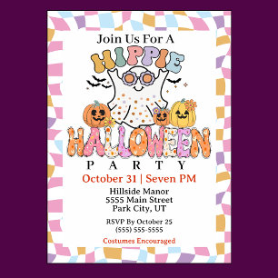 Hippie-Halloween-Party Einladung