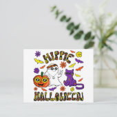 Hippie Halloween Postcard Feiertagspostkarte (Stehend Vorderseite)
