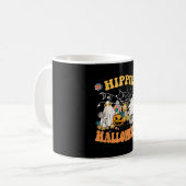 Hippie Halloween Retro Floral Ghost Pumpkin Kaffeetasse (Vorderseite Links)