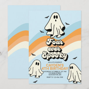 Hippie Halloween Retro Geist für immer Gruselig Einladung