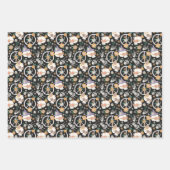 Hippie Halloween Skulls und Blume Muster Geschenkpapier Set (Vorderseite)