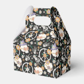 Hippie Halloween Skulls und Blume Muster Geschenkschachtel (Rückseite)