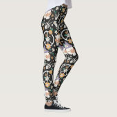 Hippie Halloween Skulls und Blume Muster Leggings (Rechts)