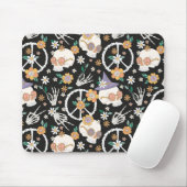 Hippie Halloween Skulls und Blume Muster Mousepad (Mit Mouse)