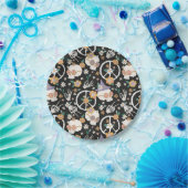 Hippie Halloween Skulls und Blume Muster Pappteller (Party)