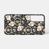 Hippie Halloween Skulls und Blume Muster Samsung Galaxy Hülle (Rückseite (Horizontal))