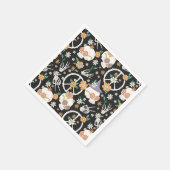 Hippie Halloween Skulls und Blume Muster Serviette (Ecke)