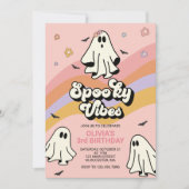 Hippie Halloween Spooky VIBES Einladung zum Geburt (Vorderseite)