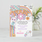 Hippie Halloween Thank You Card Einladung (Stehend Vorderseite)