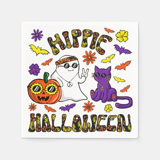 Hippie Halloween Trio Napkins Serviette (Vorderseite)