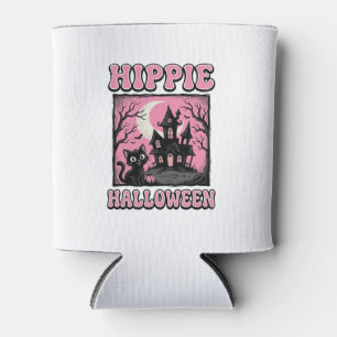 Hippie Halloween Vintage Spukhaus Katze Shirt_1 Dosenkühler