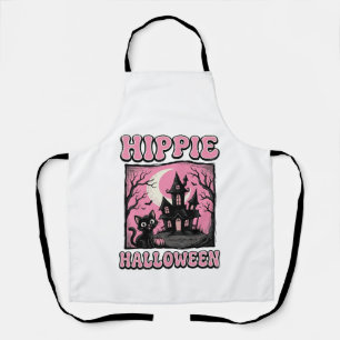 Hippie Halloween Vintage Spukhaus Katze T-Shirt_1 Schürze