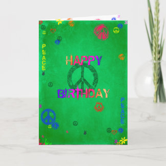 Hippie Happy Birthday Card Karte