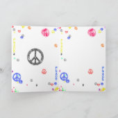 Hippie Happy Birthday Card Lila Karte (Innenseite)