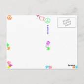 Hippie Happy Birthday Postcard Lila Postkarte (Rückseite)