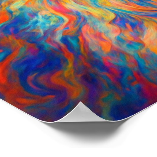 Hippie Happy Great Pyrenäen Dog Art Portrait Poster (Ecke)