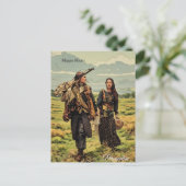 Hippie Heart Liebe Man Frau Vintag Personal Postkarte (Stehend Vorderseite)
