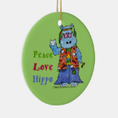 Hippie Hippo Peace, Liebe, Hippo Keramik Ornament (Rechts)