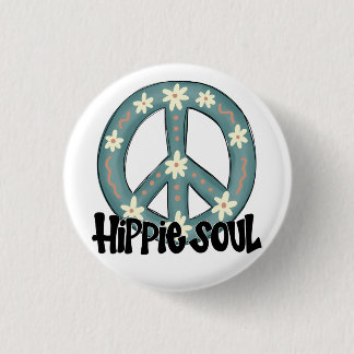 Hippie Hippy Soul Peace Sign Button